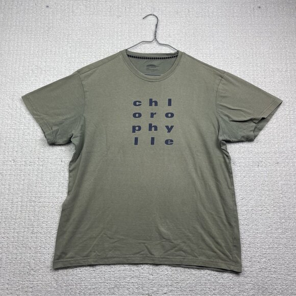Chlorophylle T-shirt Graphic Spell Out Short Sleeve Men M Military Green Outdoor - Picture 1 of 13
